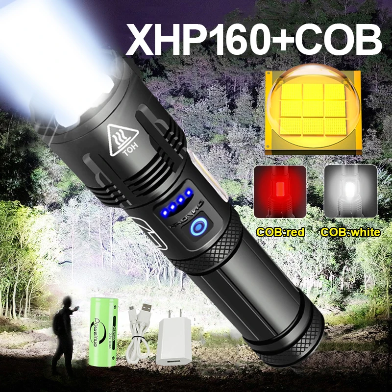 XHP160/XHP90/XHP50 LED Flashlight Torch Rechargeable Waterproof Lamp Zoom Light XHP160/XHP90/XHP50 LED Flashlight Torch Rechargeable Waterproof Lamp Zoom Light