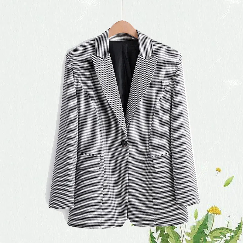 england style blazer feminino blazer vintage plaid oversize boyfriend  women blazer mujer 2019 women blazers and jackets