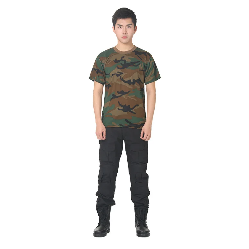 Camouflage6 6 видов цветов Мужская армейская спецназа летняя с коротким рукавом быстросохнущая камуфляжная солдатская тактическая одежда военная форма Топы - Цвет: Camouflage6