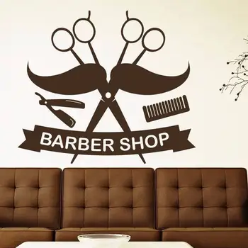 

Barbershop Sticker Bread Decal Customized Vinyl Wall Art Decor Windows Decoration Haircut Shavers Glass Barber Shop Decals