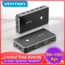 Vention – commutateur KVM HDMI, USB 2.0, pour moniteur d'imprimante, clavier, souris, 1 dispositif de partage 4K/30Hz, VGA, 2 pièces