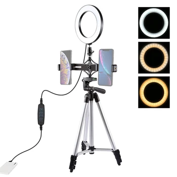 

2020 2 in 1 Annular LampAdjustable Smartphone Live Broadcast Studio Camera energy-saving color rendering rotatable 360 degree