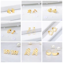 В виде звезды из нержавеющей стали, луна, звезда, жесты, музыка, примечание, Амуд, балет, танцор, девушка, веер, Секторное сердце со стрелой, серьги-гвоздики для женщин, ювелирные изделия