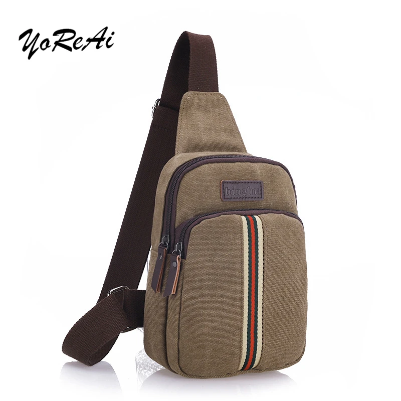 

YoReAi Unisex Sporty Canvas Waist Bag Fanny Casual Chest Packs for Male Portable Travel Shoulder Crossbody Bags Bolsas Feminina
