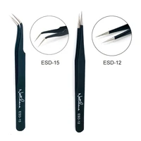 NATUHANA Anti-static Straight Eyelash Extension Tweezers Industrial Precision Curved Straight Lash Eyebrow Tweezers Makeup Tools 2
