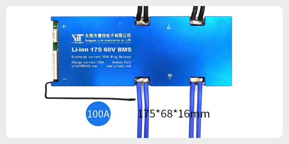 17S bms 60V 3,7 V бмс для шуруповерта литиевая батарея Защитная плата выравнивание температуры защита от перегрузки по току PCB 70A 100A 130A