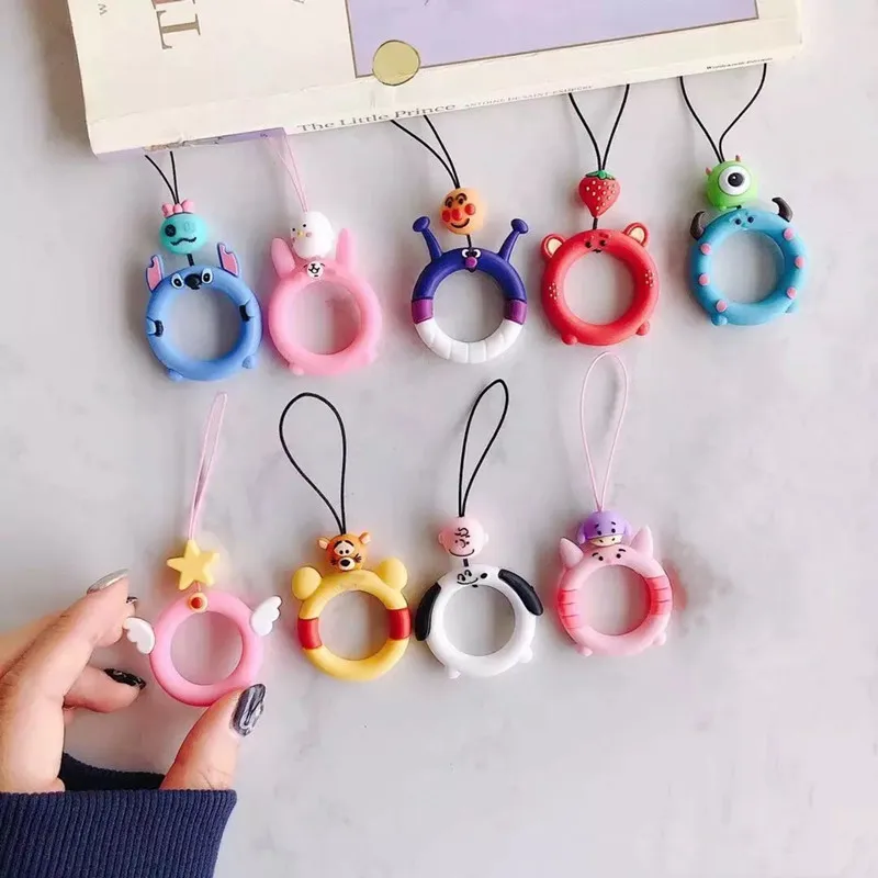 

Universal Donut Silicone Lanyard For Keys Phones Strap for iPhone 7 Plus 8 6S Keycord Finger Rings Mobile Phone Accessories