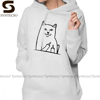 

Lord Nermal Hoodie Middle Finger Cat Hoodies Large Printed Hoodies Women Cotton Sexy Long Sleeve Streetwear Pullover Hoodie