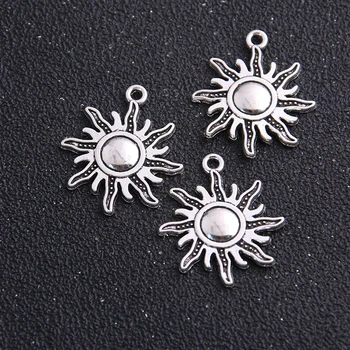 

10pcs 24*28mm Fashion Metal Zinc Alloy Hot Sun Charms Jewelry Pendant Making Wholesale