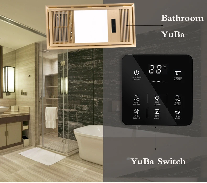 6 в 1 многофункциональная умная сенсорная розетка Yuba 6 банд ванная комната Универсальный Водонепроницаемый умный сенсорный экран 86*86 мм