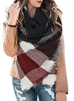 

Plaid Blanket Scarf Tartan Checked Fashion Shawl Oversize Winter Warm Wrap Scarf