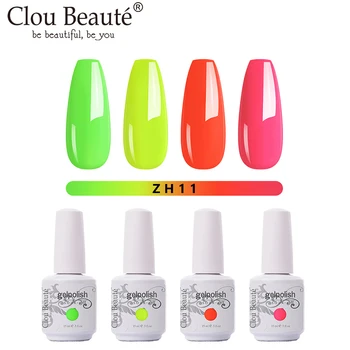 

Clou Beaute 4pcs UV Nail Gel Polish Red Wine Nude Pink Gel Nail Polish Neon Color UV Lacquer Soak Off Varnish UV Gel Polish set