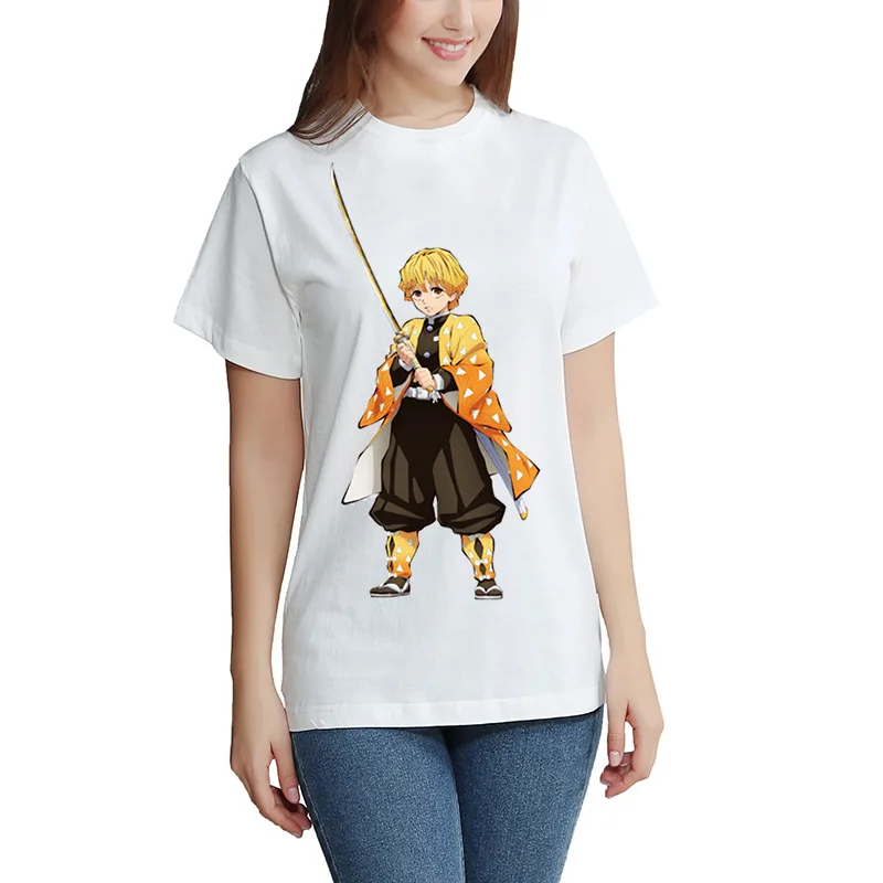 Kimetsu No Yaiba T-shirt Short Sleeve Men's And  Women's Tees Tops Kids Demon Slayer Oversized T Shirt DIY Photo Log Customized