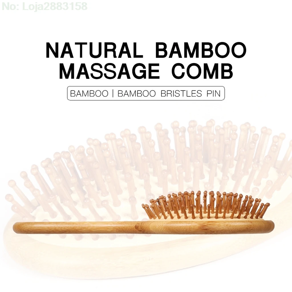 Bamboo Paddle Brush Hair Care Spa Scalp Massage Comb Anti-static Combs