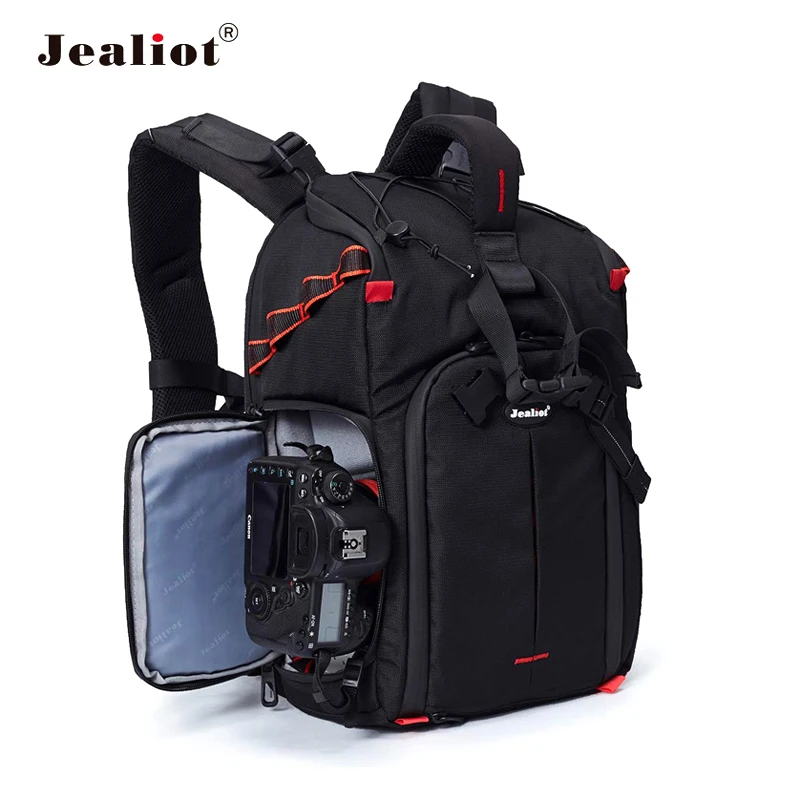 Cheap  Jealiot Dslr Camera Bag Laptop Backpack Waterproof Shoulder Digital Camera Lens Photograph Luggage 