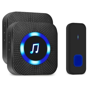 

MOOL Waterproof Wireless Doorbell Kit, Door Bell Alarm with 1000 Feet Operating Range, Door Chime Alarm with 4 Volume Levels, 55