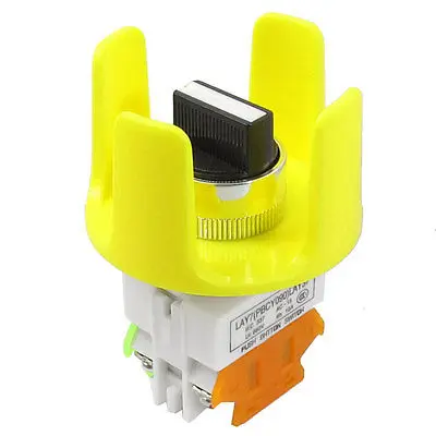 

AC 660V 10A 2 Position Rotary Selector Select Push Button Switch Yellow Black
