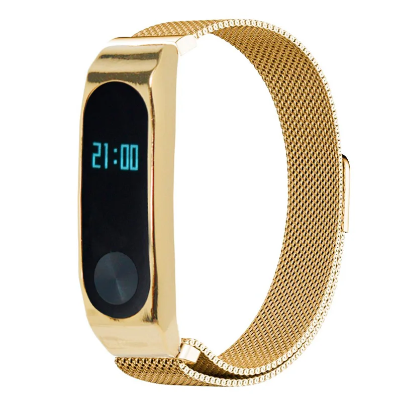 gold Mi lanese браслет-петля для xiaomi mi band 2 ремешок из нержавеющей стали металлический браслет для xiaomi mi band 2 сменный Браслет - Цвет ремешка: gold