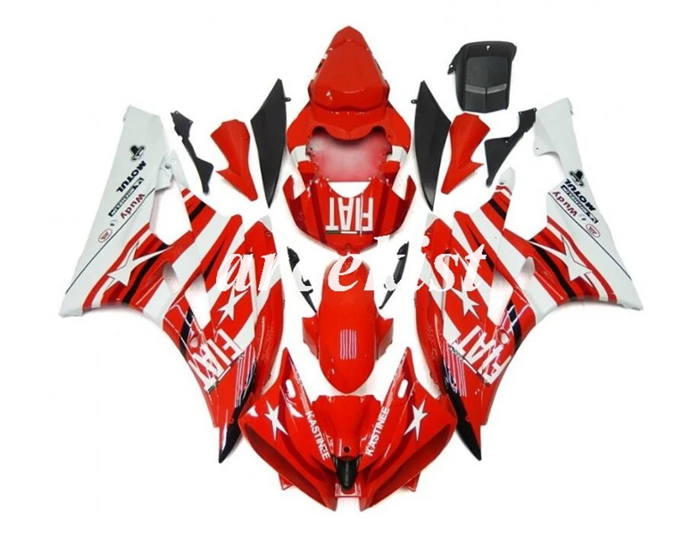 Новые ABS полные комплекты обтекателей подходят для YAMAHA YZF-R6 2006 2007 Обтекатели набор YZF R6 06 07 литьевая форма красный белый