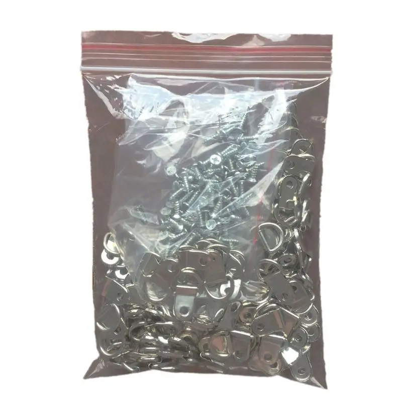 D Ring Hanging Picture Frame Strap Hanger Hooks with Screws 100pcs 50PB picture frame hanger