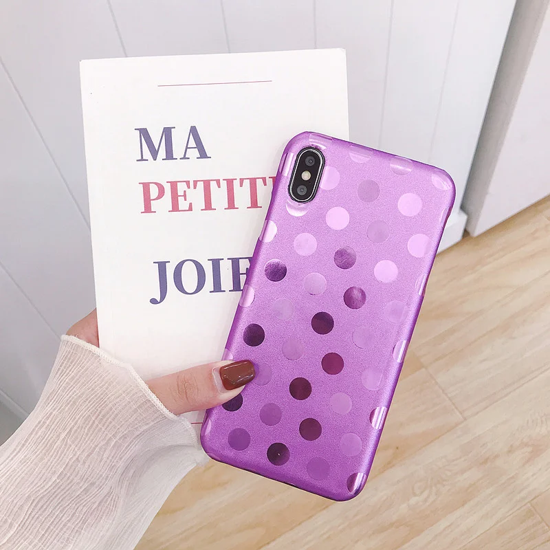 Модный чехол для iPhone XS Max в горошек из искусственной кожи 11 Pro тонкий накладка