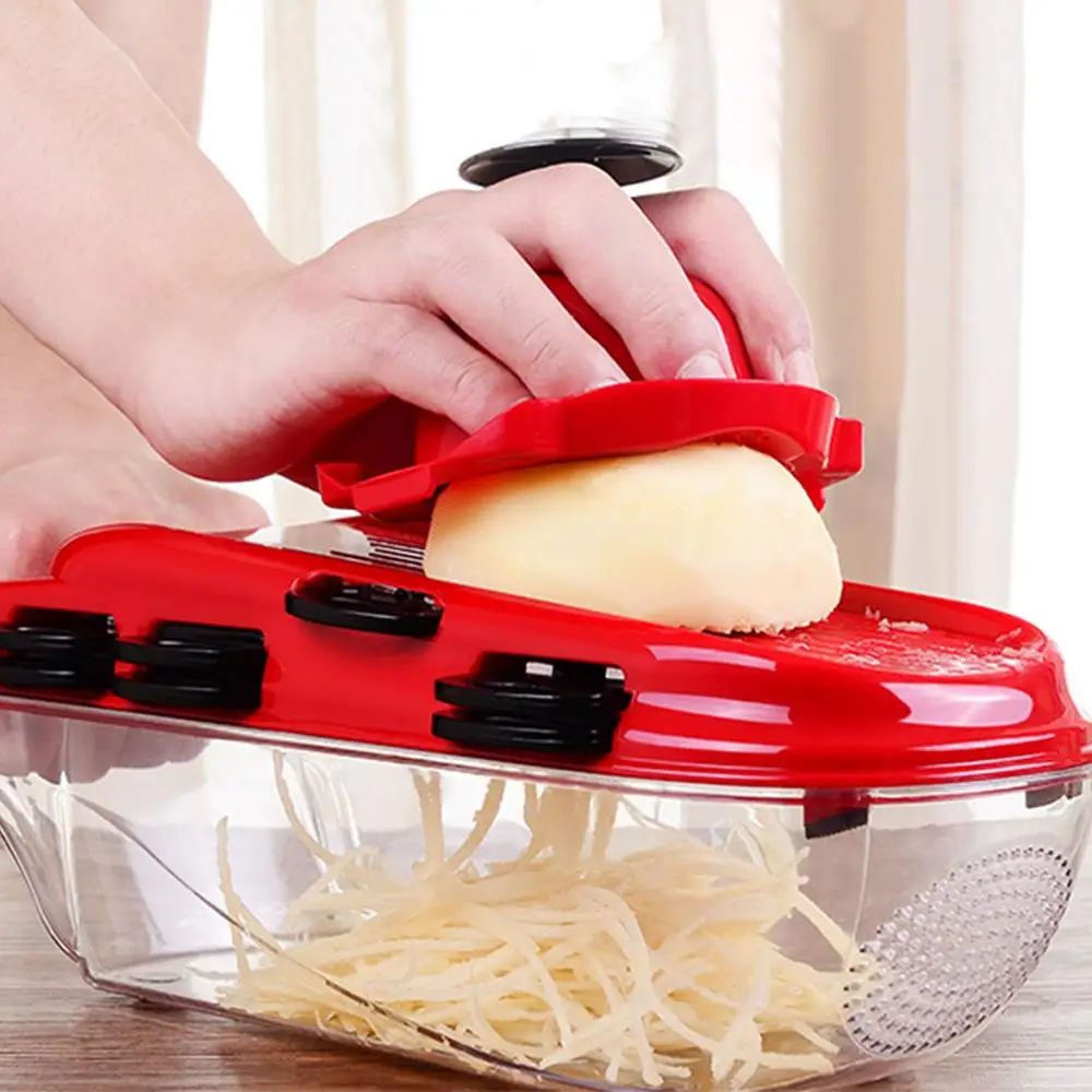 Creative Vegetable Cutter Kitchen Tool Set Red Peeler Food Slicer Multifunctional Grater Potato Blade Cooking 10pcs/Set