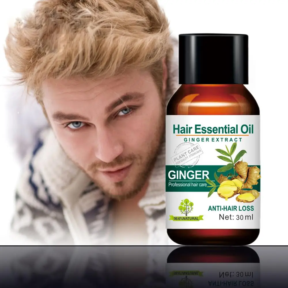 Mokeru 1pc 30ml Ginger Organic Herbal Hair Essential Oil Hair Loss Treatment Fast Growth oil For Women and man