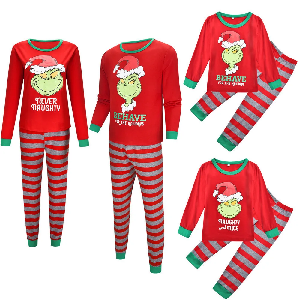 Хлопковая одежда для сна; одежда для мамы, папы и детей; пижамы с рисунками из мультфильмов; Рождественская теплая ночная одежда для всей семьи