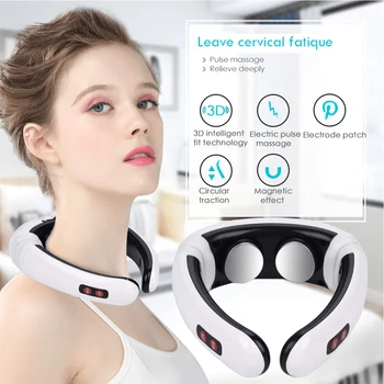 

Electric Pulse Back Neck Massager Cervical Vertebra Instrument Acupuncture Magnetic Therapy Pillow Neck Treatment