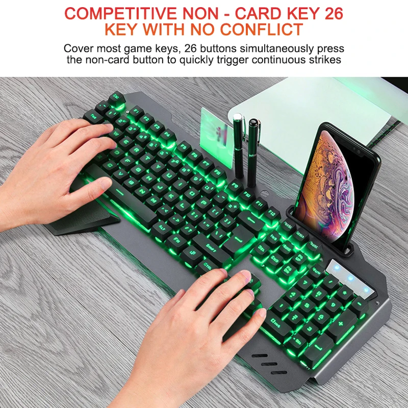 Игровая механическая клавиатура с мышью Проводная клавиатура RGB подсветка Механическая геймерская клавиатура с мышью для планшета Настольный