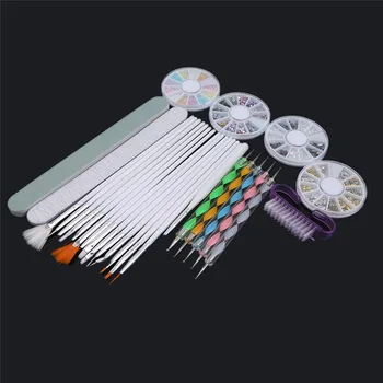 

Nail Art Brushes Pen Dotting Tools Manicure Rhinestones Pearl Bead Decoration Wheel Nail Foils Clean Pedicure File Kit