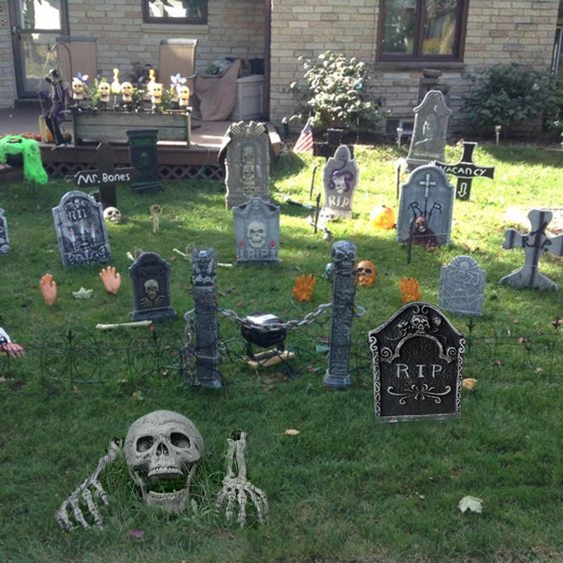 

Halloween Decoration Skull Skeleton Horror Haunted House Decor Halloween Home Garden Decor Graveyard Haloween Trick Props Kids