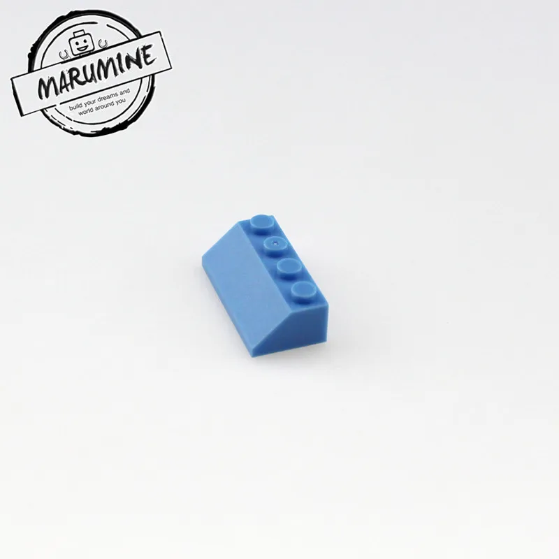 MARUMINE 80 шт./лот 45 2x4 склон кирпич классический создатель строительные блоки MOC совместимые образовательные DIY игрушки - Цвет: Небесно-голубой