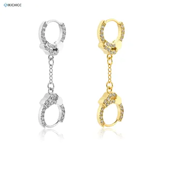 

Kikichicc 925 Sterling Silver 7.5mm EarCuff Earring Drop Circle Safety Pin Luxury Zircon Hand Cuffs Small Earring For France