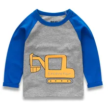 Футболка модная футболка с длинными рукавами и рисунком автомобиля для маленьких мальчиков топы, футболки, одежда, костюм, футболка с 3d цветочным принтом для мальчиков