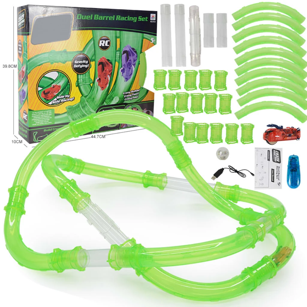 

Electric Pipeline Rail Car Toy High Speed Anti Gravity Car DIY Assembly Kits Remote Control Tubular Racing Pipes Track Toys