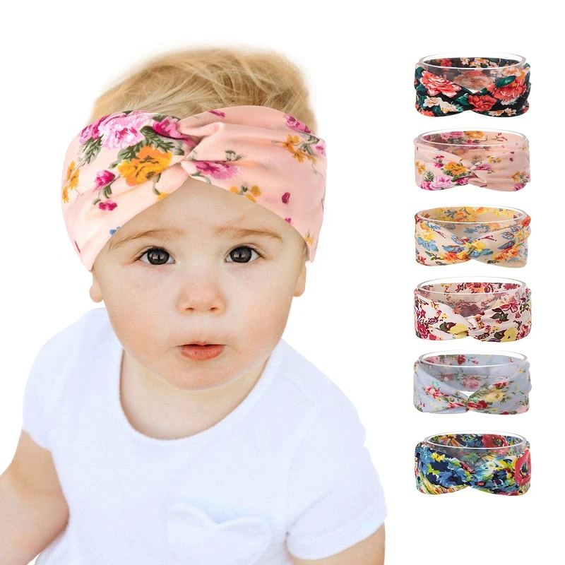 Conjunto de corbata de pelo para bebé, diadema elástica lazo para niña, accesorios para el cabello de algodón estampados a rayas, pañuelos para la cabeza, para niños| | - AliExpress