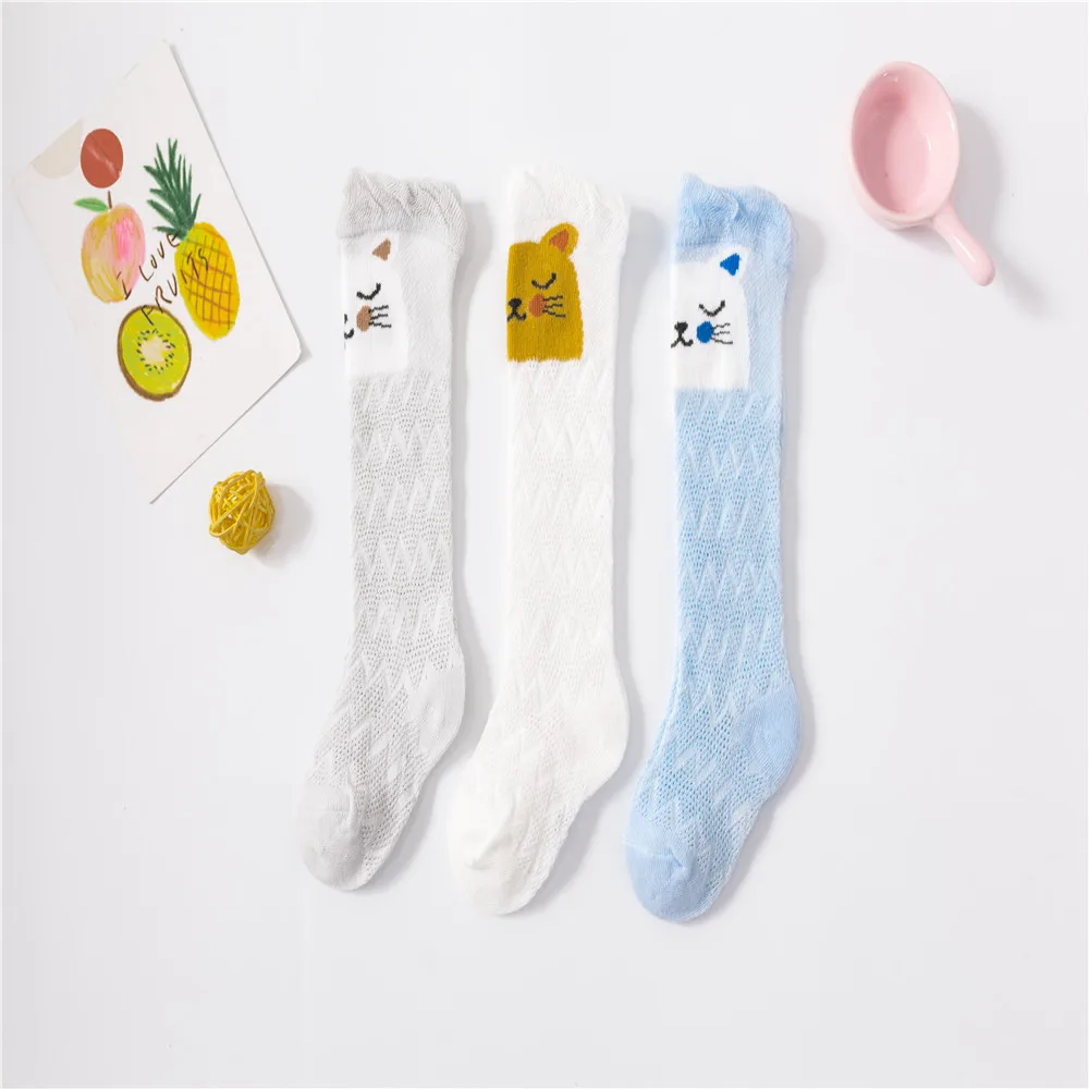 

Baby Kids Cotton Knee High Socks Newborn Mesh Socks Toddler Girls Socks Anti-mosquito Lace Soft Stockings For Boys 3 Pairs Socks