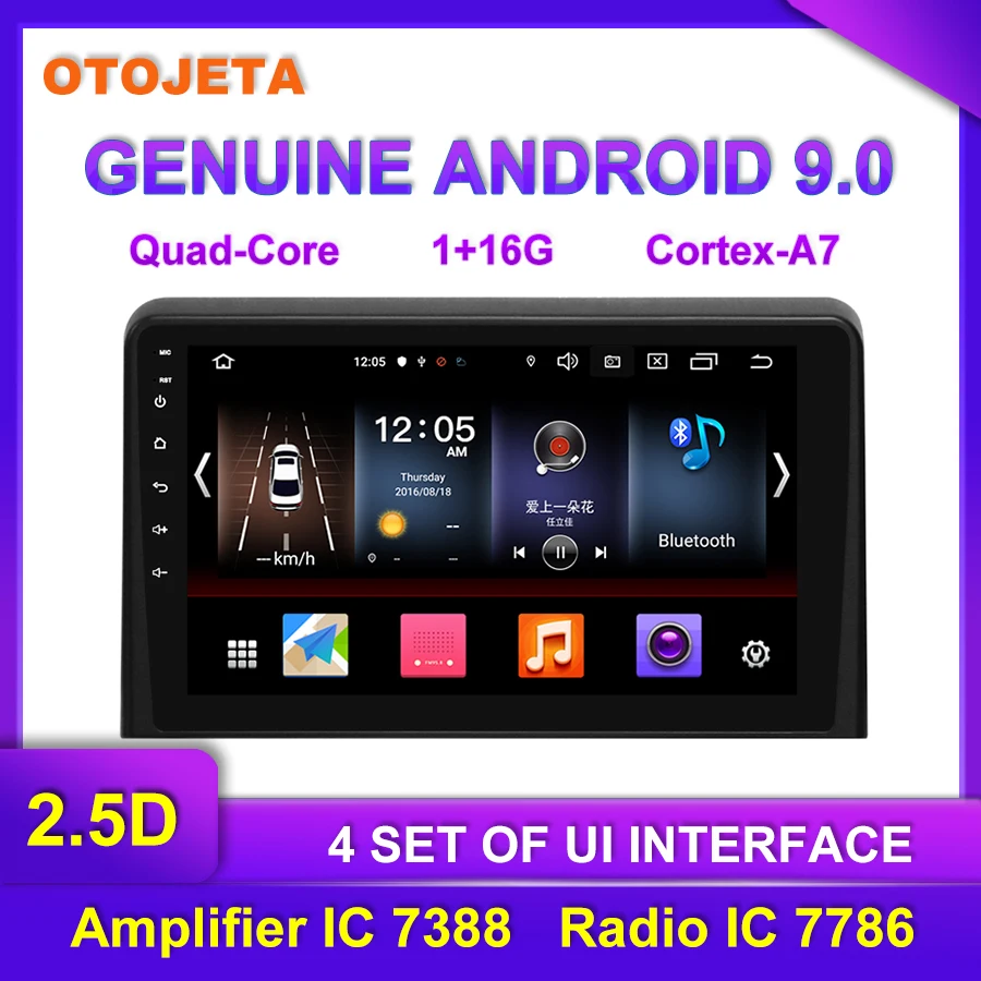 

Factory direct sale OTOJETA Android 9.0 Car Multimedia Radio For Hyundai Sonata 2018 tape recorder GPS USB bluetooth Navigation