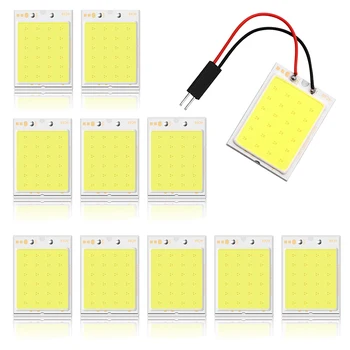

10pcs White T10 Cob 24SMD Car Led Vehicle Panel Lamps Auto Interior Reading Lamp Bulb Light Dome Festoon BA9S DC 12v Car Styling