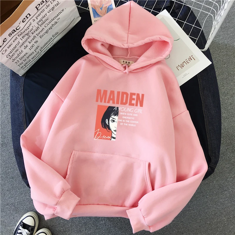 Shellsuning Letter Autumn New Sweatshirt Harajuku Fashion Women Pullover Streetwear Cool Girl Purple Oversized Hoodies Tops