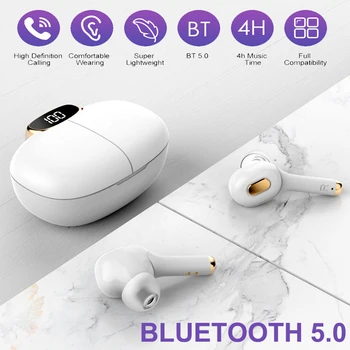 

Bluetooth earbuds true wireless Earphone Bleutooth5.0 TWS T9S Sports Headset HIFI Stereo headphones LED display Type-c