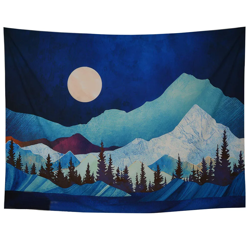 

Home Background Wall Hanging Landscape Printing Tapestry Multipurpose Easy Install Decoration Abstract Picnic Washable Rectangle