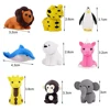 60/Pcs Creative Cute Animal Eraser Individual Package Detachable Eraser Student Prize Stationery Wholesale 3