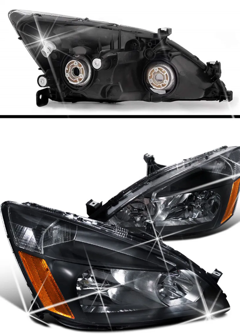 Sulinso 2 шт. для Hondas Accordey 2003-2007 ACD LX EX 2Dr 4Dr пара черных прозрачных фар