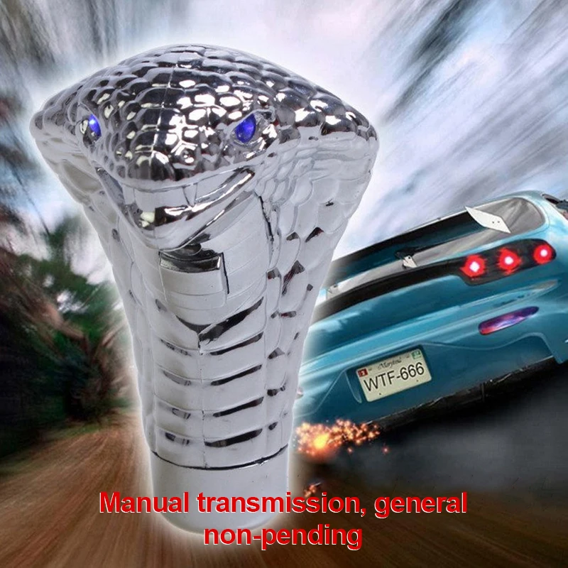 New Christmas Funny Gift Universal Auto Car Manual Gear Shift Knob Stick Led Eyes Chrome Cobra Snake Cool Shift Lever