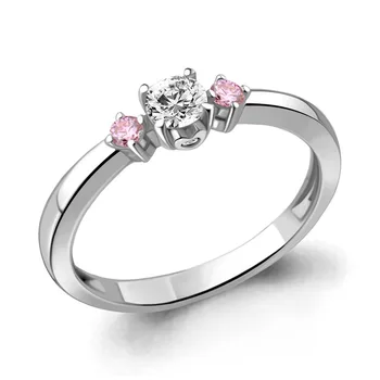 

AQUAMARINE classic ring with cubic, silver 925
