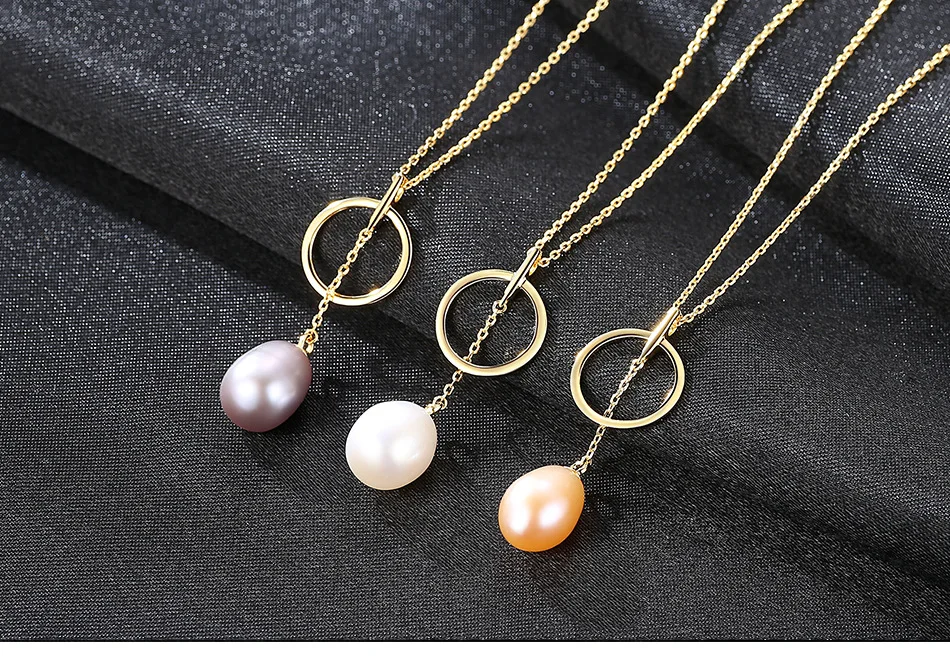 

S925 sterling silver pearl necklace pendant fashion ladies accessories BLT05