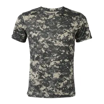 

New Outdoor Hunting Camouflage T-shirt Men Breathable Combat T Shirt Dry Sport Camo Camp Tees-ACU Green XXL