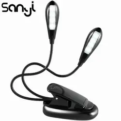 SANYI светодиодный светильник с зажимом для чтения, подключи и играй, портативная настольная лампа, вращение на 360 градусов, светодиодный